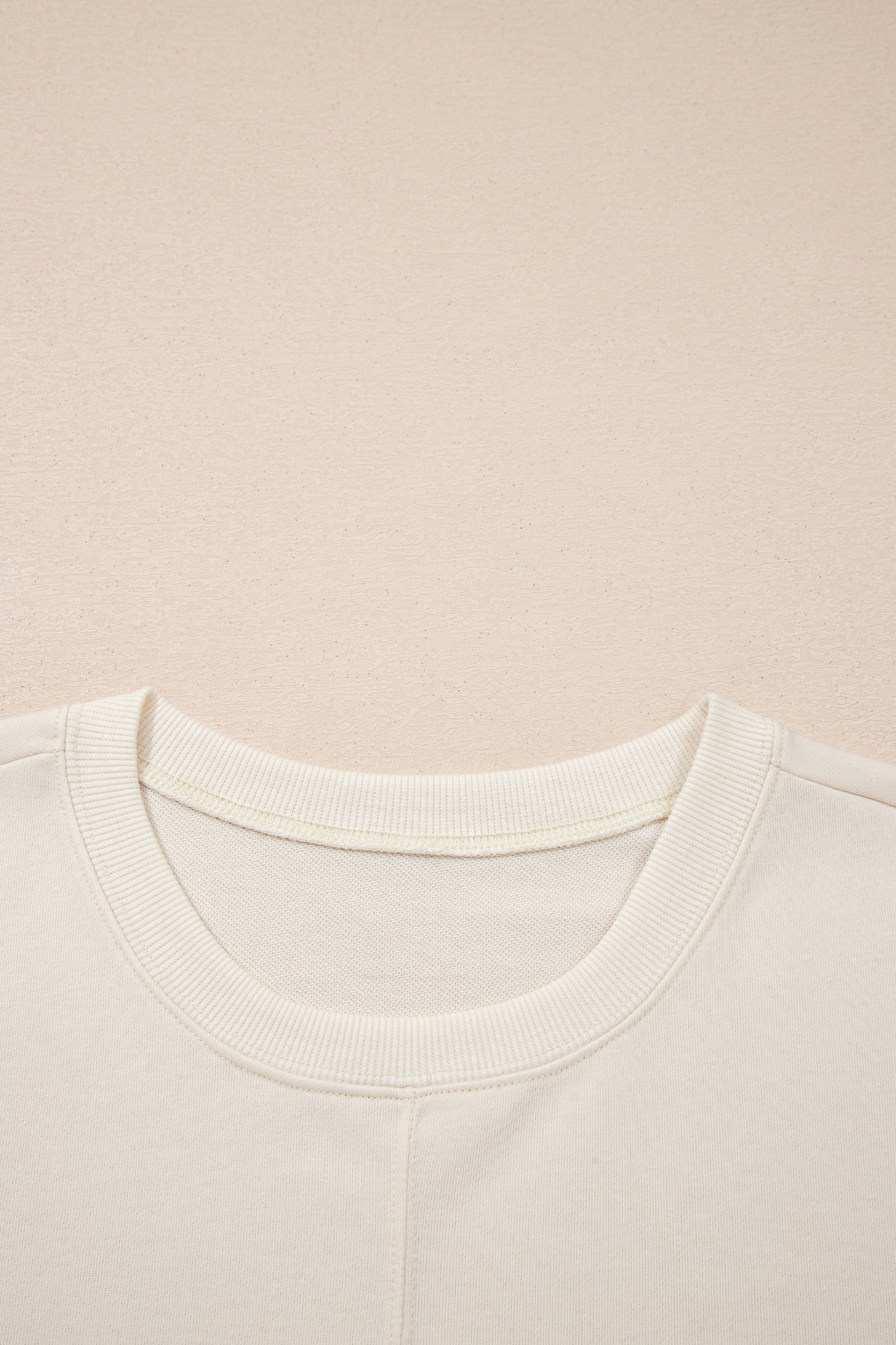 Solid Textured Raw Edge Top and Short Set