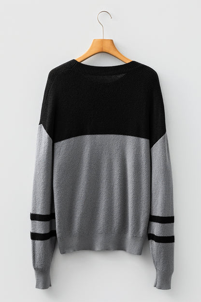 Colorblock Stripe Long Sleeve Sweater