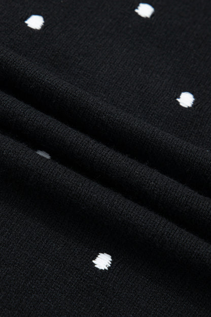 Polka Dot Bubble Short Sleeve Sweater
