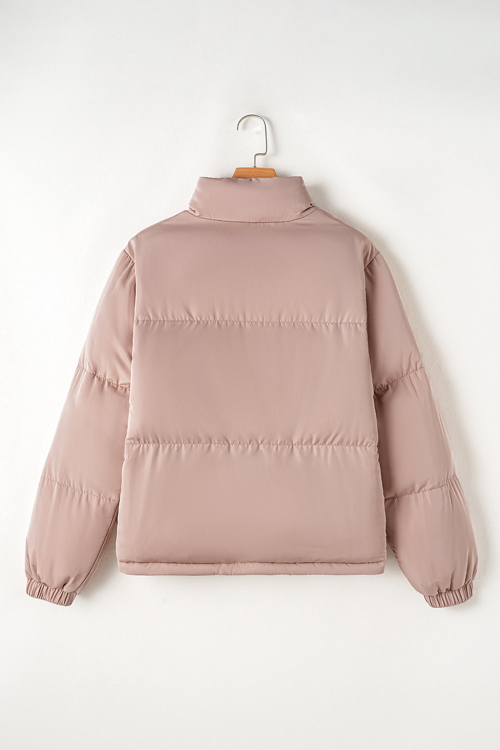 Quilted Zip-Up Pocketed Puffer Jacket