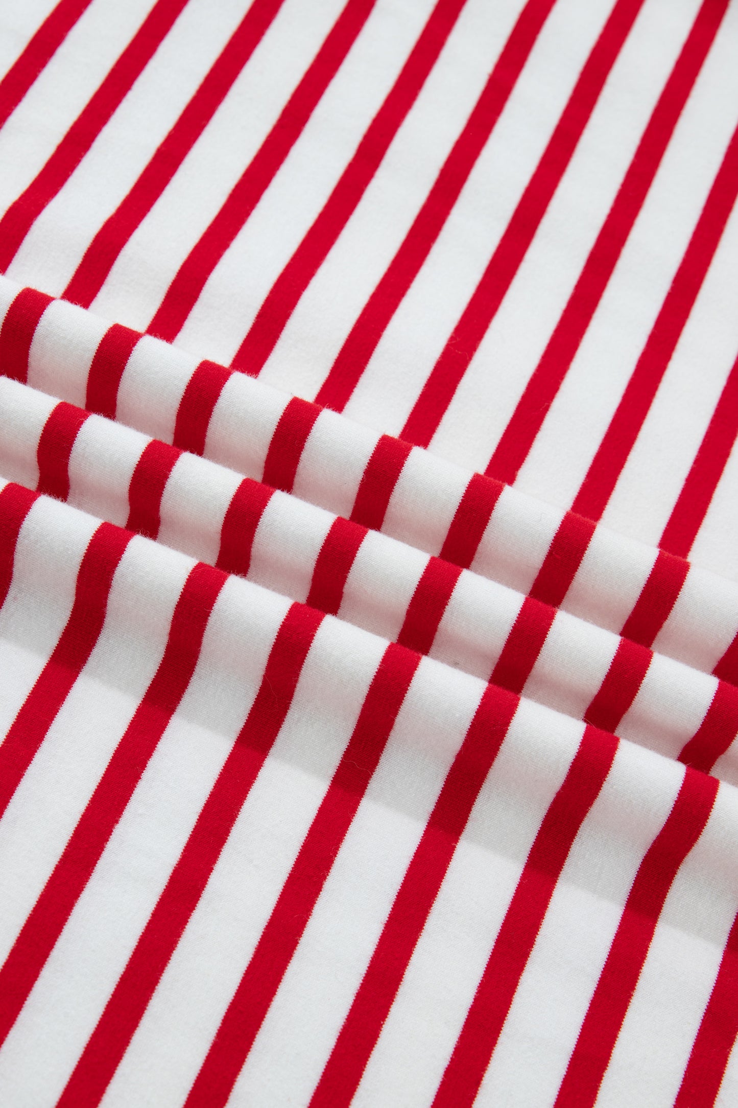 Plus Size Stripe Scalloped Trim Round Neck Top