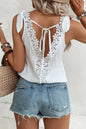 Lace Knotted Straps Backless Top