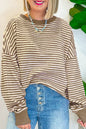 Stripe Drop Shoulder Long Sleeve Top