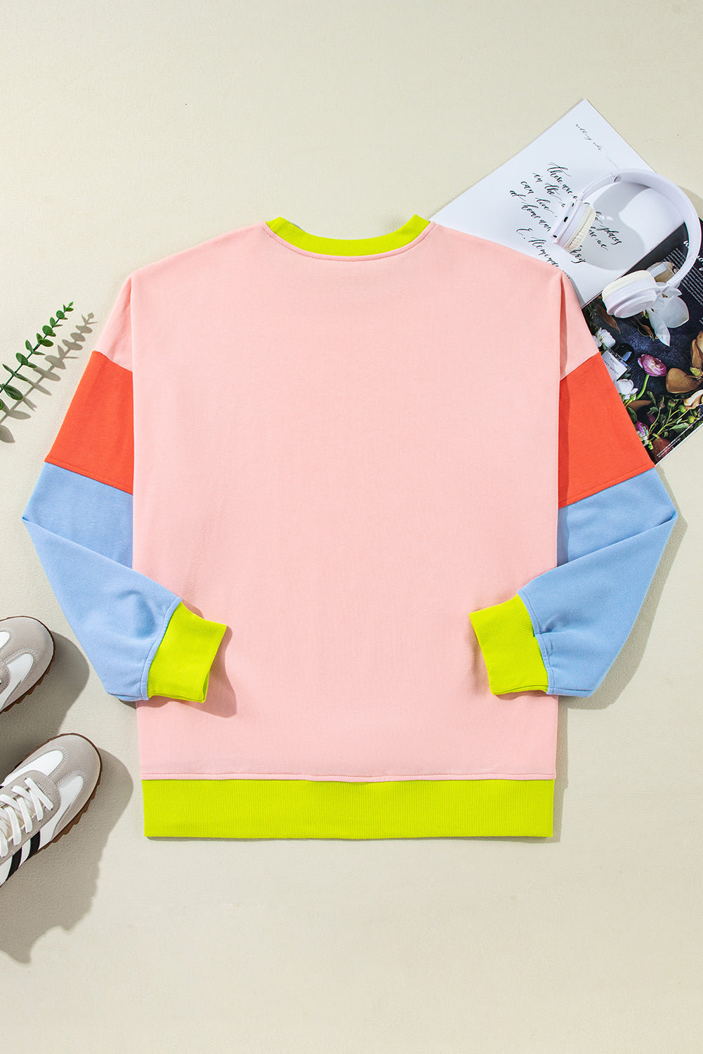 Colorblock Crewneck Sweatshirt Plus Size