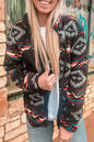 Aztec Zip Up Collared Jacket