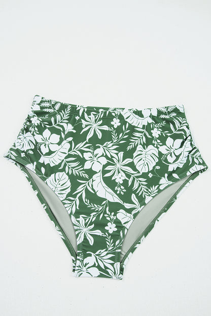 Floral Colorblock O-Ring Tankini Swim Set