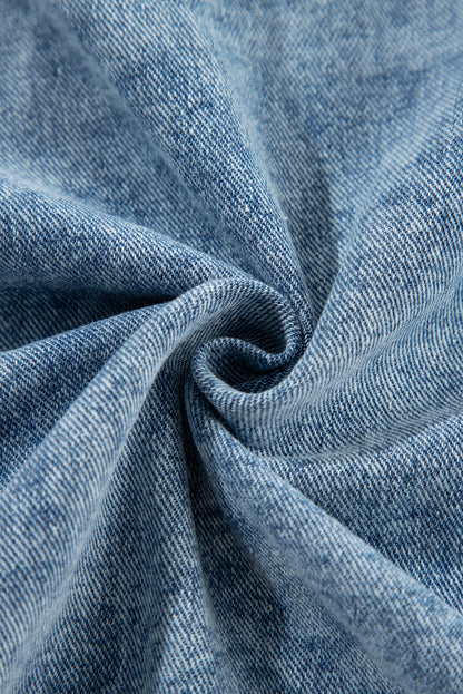 Plaid Patchwork Hooded Denim Jacket