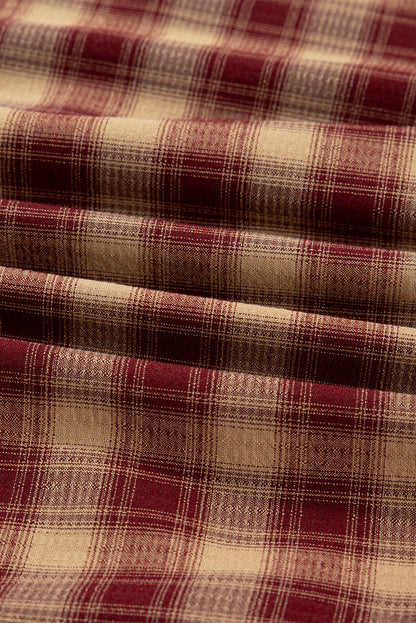 Plaid Patchwork Ruffle Hem Long Sleeve Mini Dress