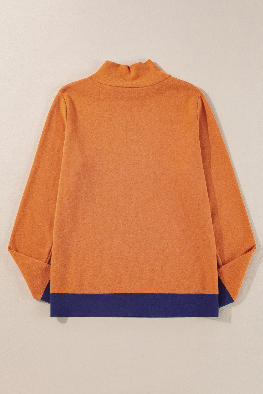 Contrast Trim Mock Neck Sweater