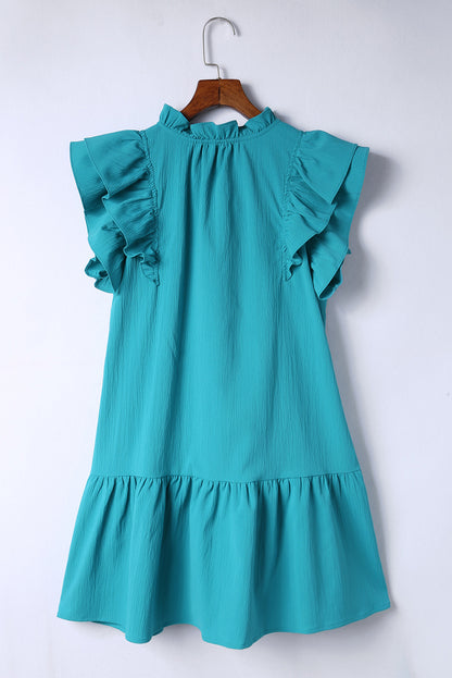 Ruffle Short Sleeve Mini Dress