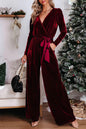 Velvet Cut Out Wide Leg Jumpsuit