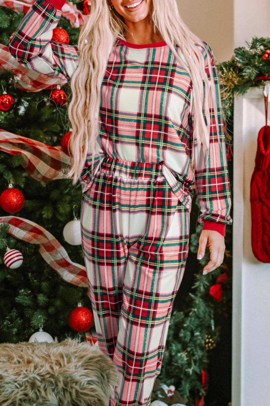 Christmas Plaid Top and Pants Set