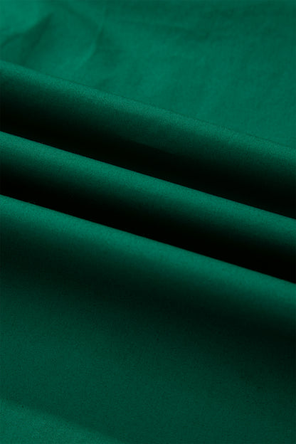 Leopard Trim V-Neck Puffy Flounce Sleeve Blouse