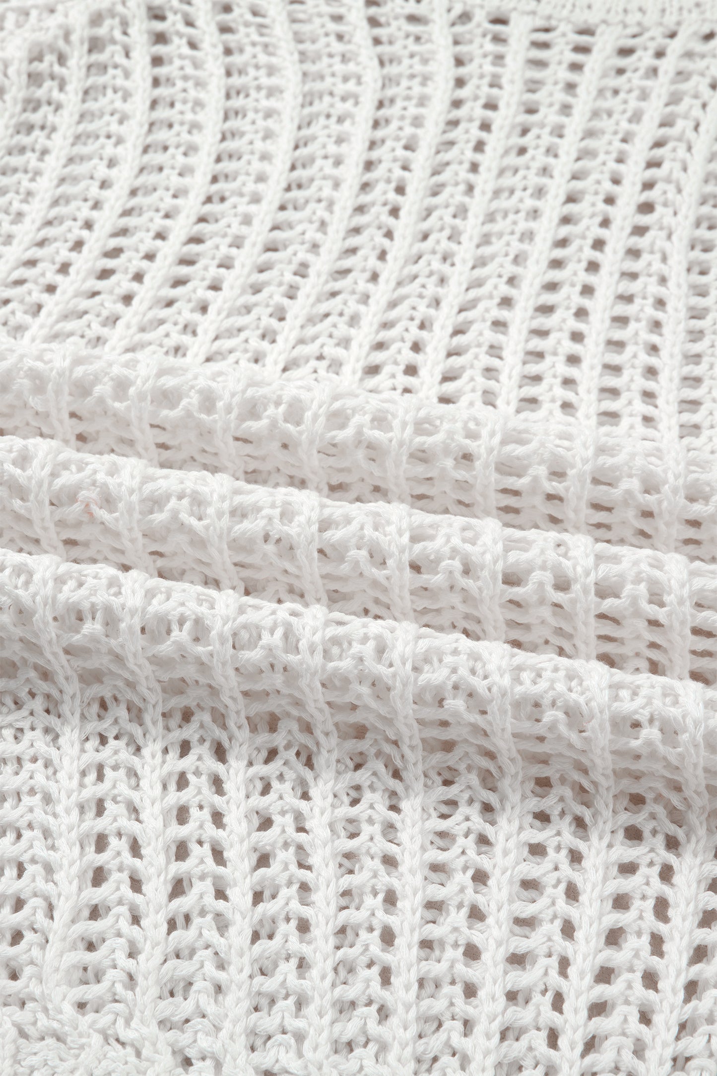 Plus Size Crochet Bow Tie Short Sleeve Sweater