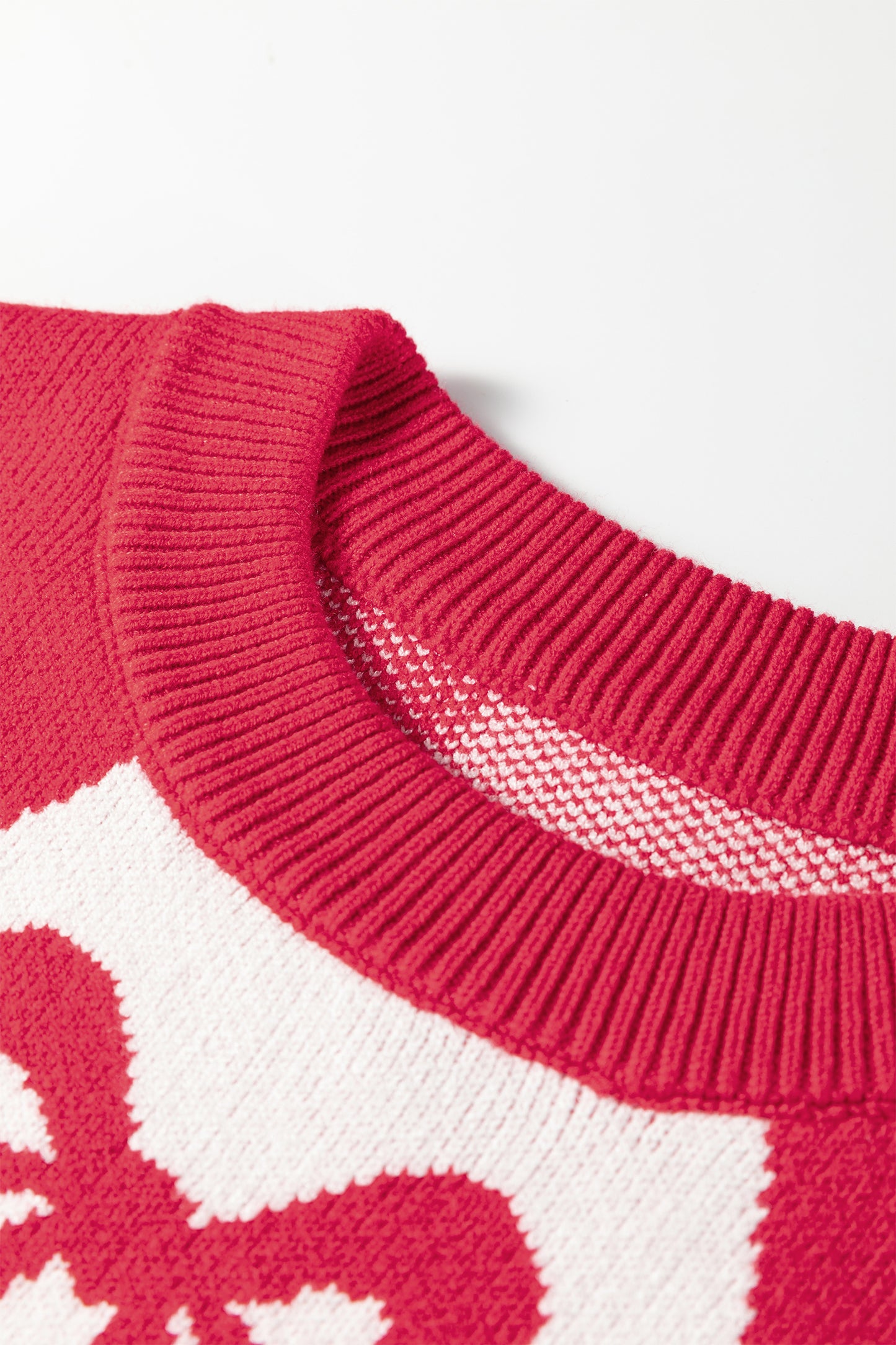 Bow Colorblock Rhombus Drop Shoulder Sweater