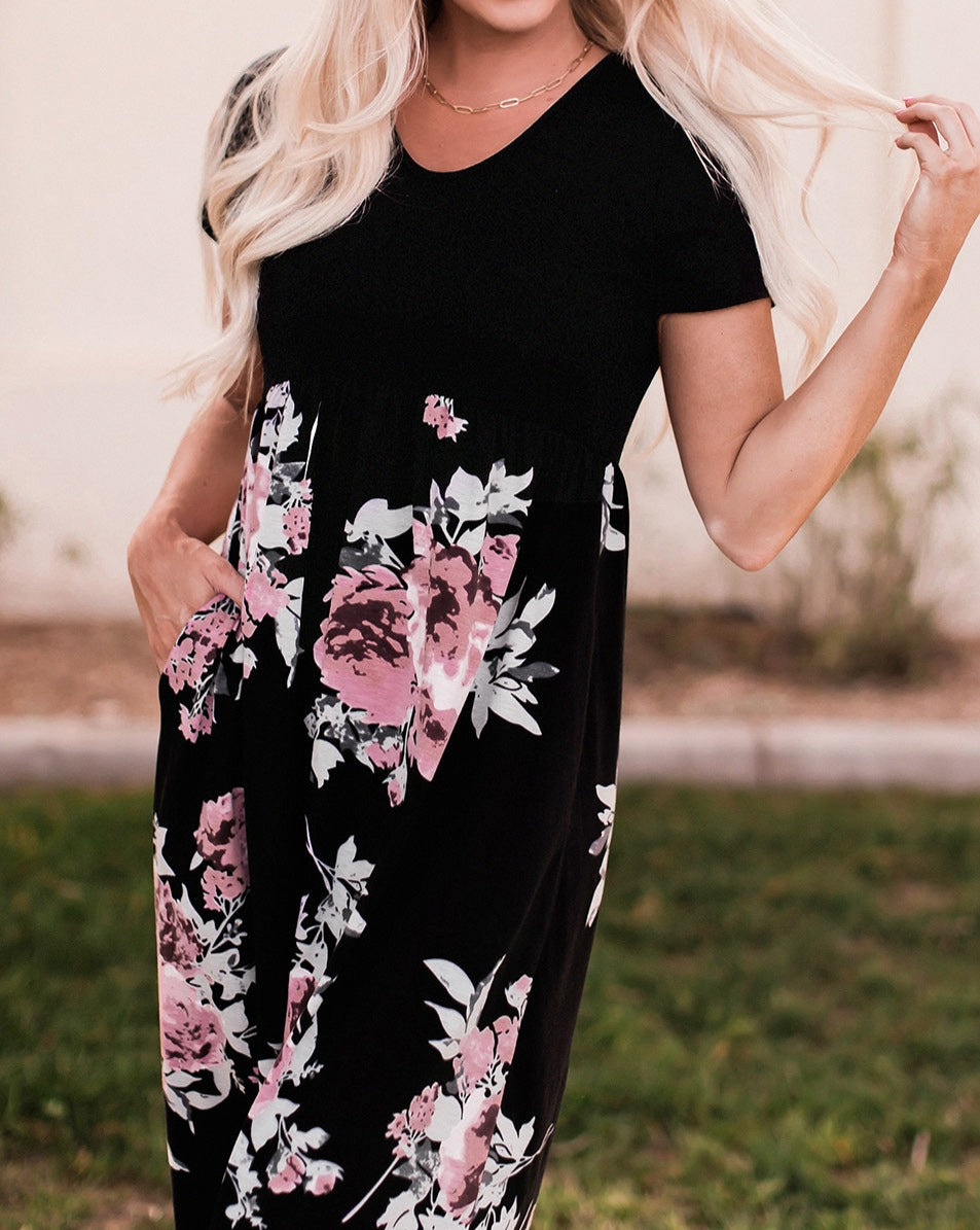 Floral Empire Waist Maxi Dress