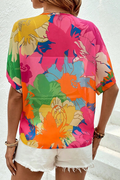 Floral Folded Short Sleeve Shirt