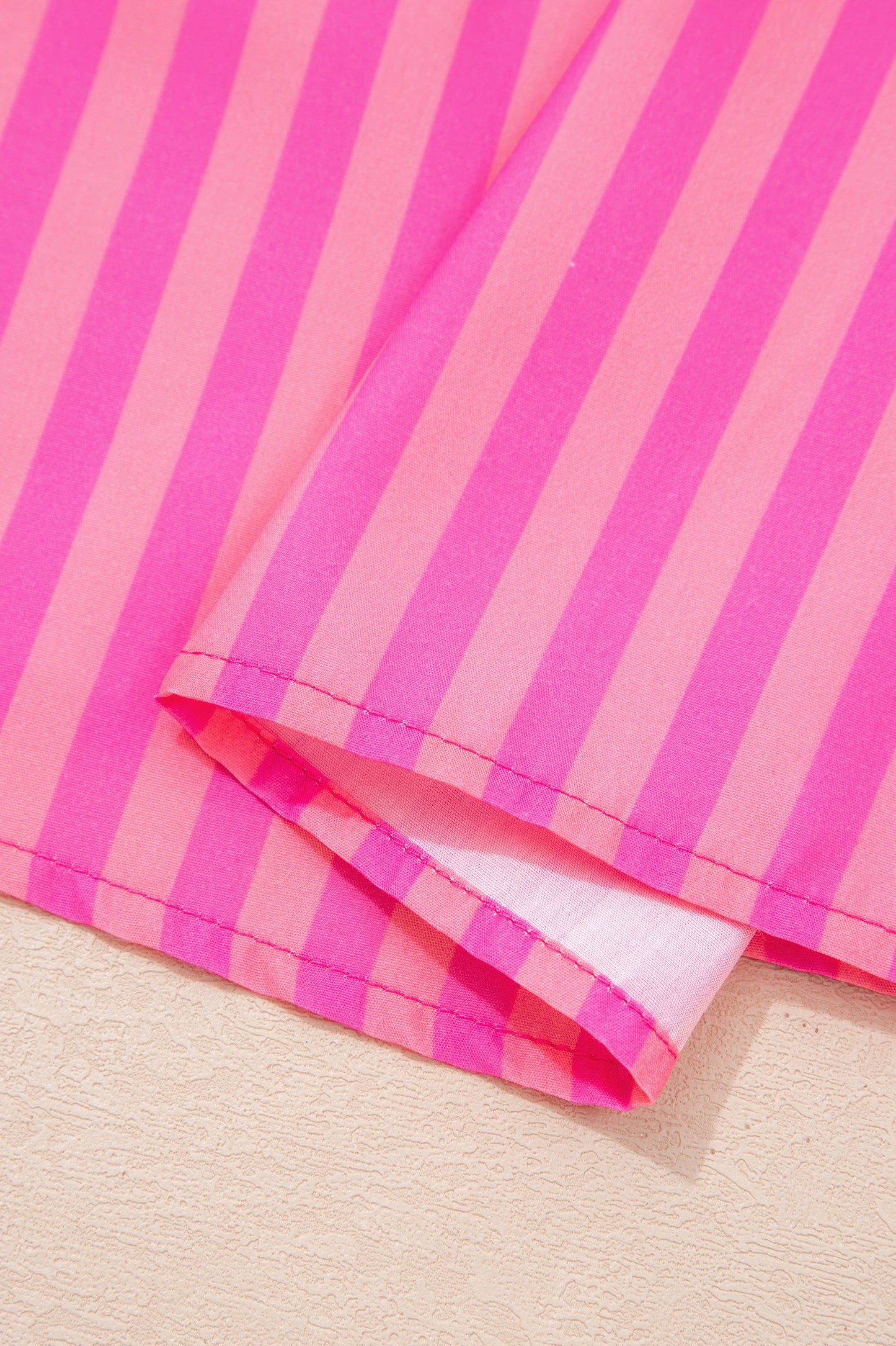 Stripe Bow Tie Front Short Puff Sleeve Dress