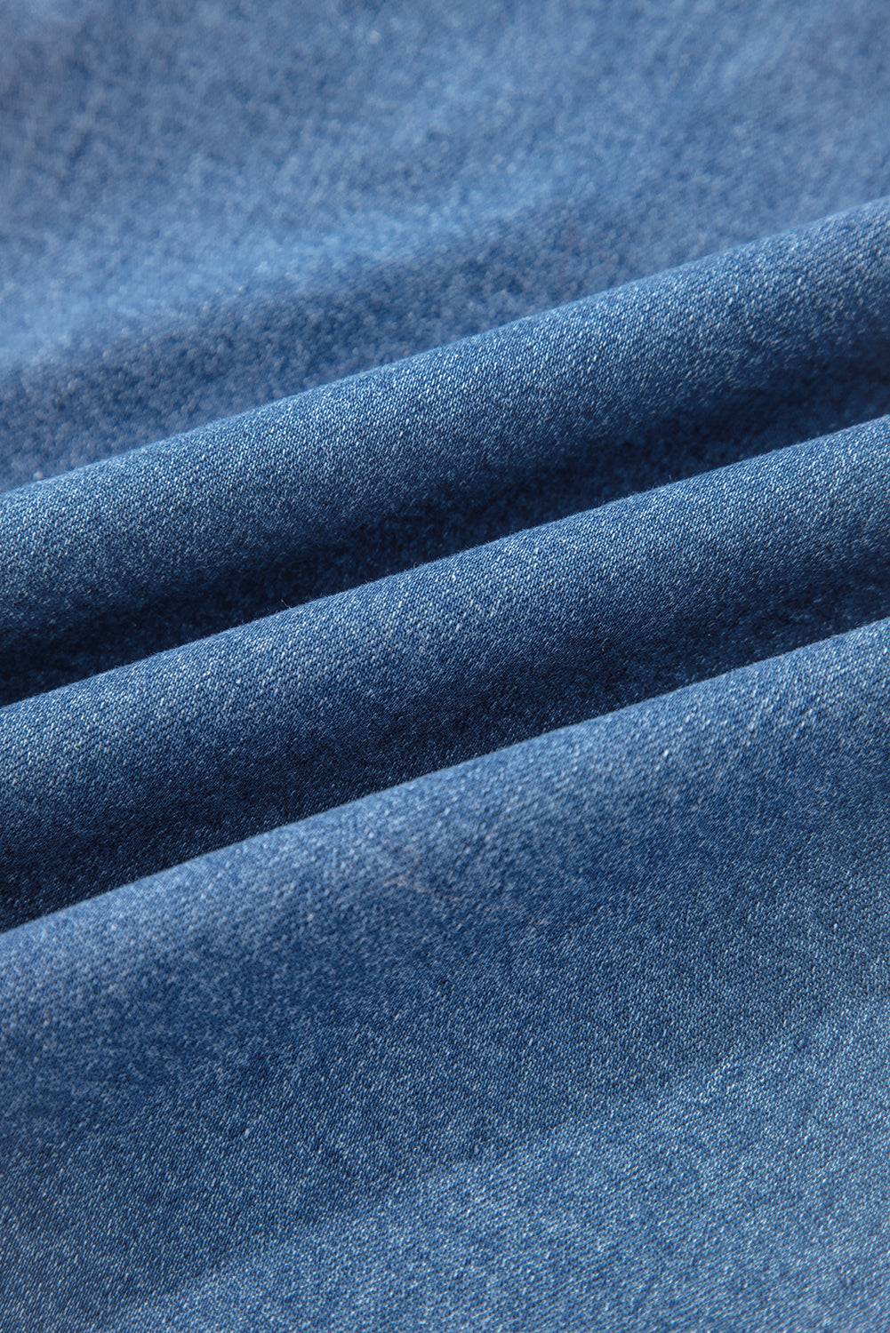 Plus Size Denim Elastic Waist Ruffle Wide Leg Pants