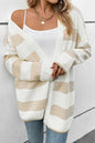 Stripe Pointelle Open Front Cardigan