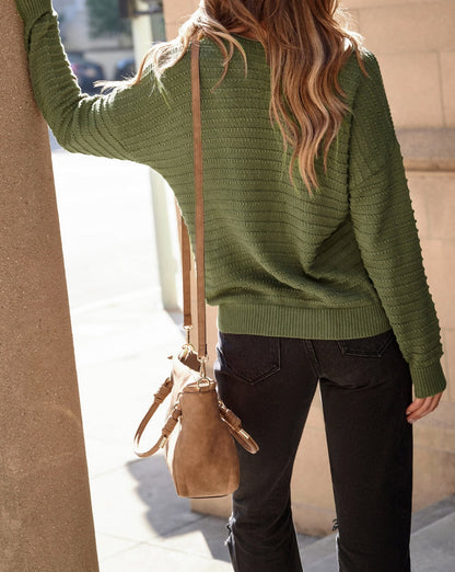 Textured Dolman Long Sleeve Sweater