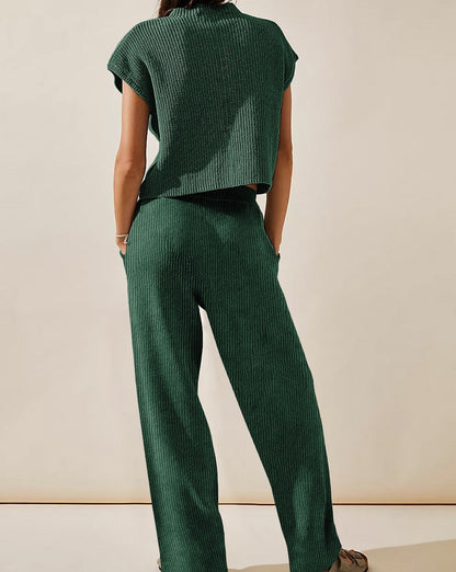 Ribbed Sweater and Pants Set