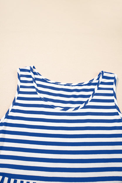 Stripe Scoop Neck Sleeveless Mini Dress