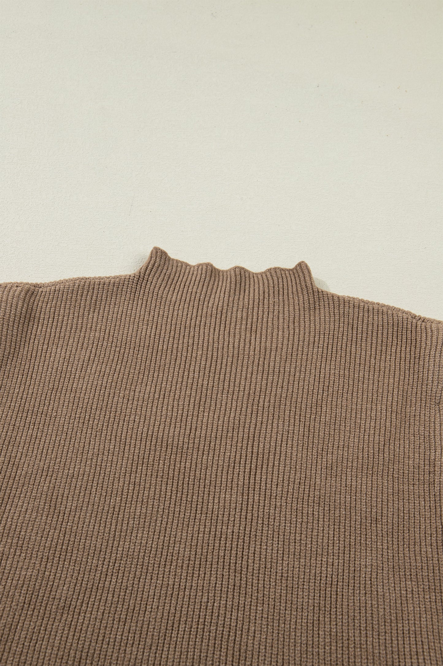 Solid Ribbed Knit Mock Neck Sleeveless Sweater