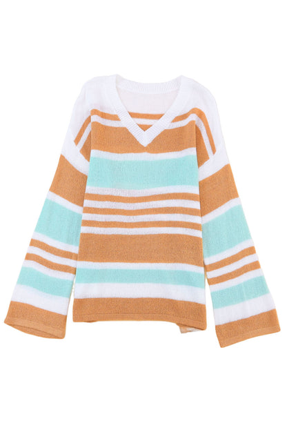 Colorblock Stripe Long Sleeve Sweater