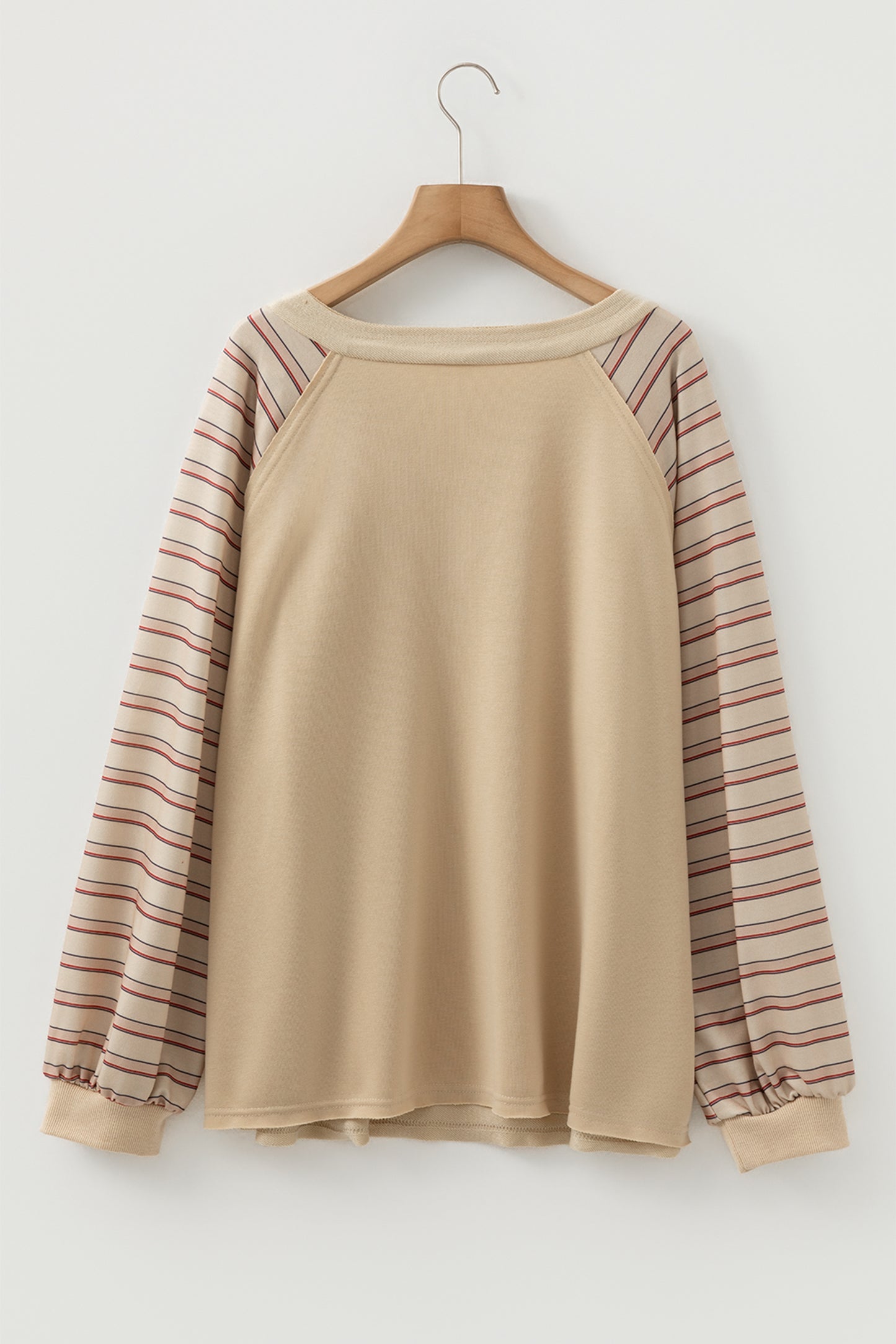Plus Size Stripe Patchwork Raglan Sleeve Jumper