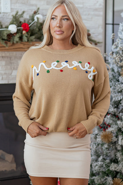 Christmas Merry Dot Dolman Sleeve Sweater