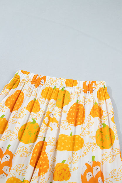 Pumpkin Polka Dot Trim Top & Pants Lounge Set