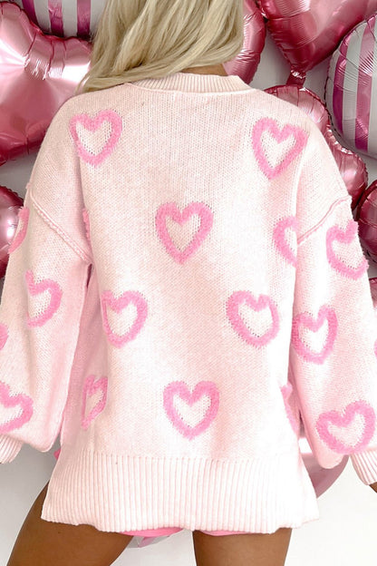 Heart Bubble Sleeve Sweater