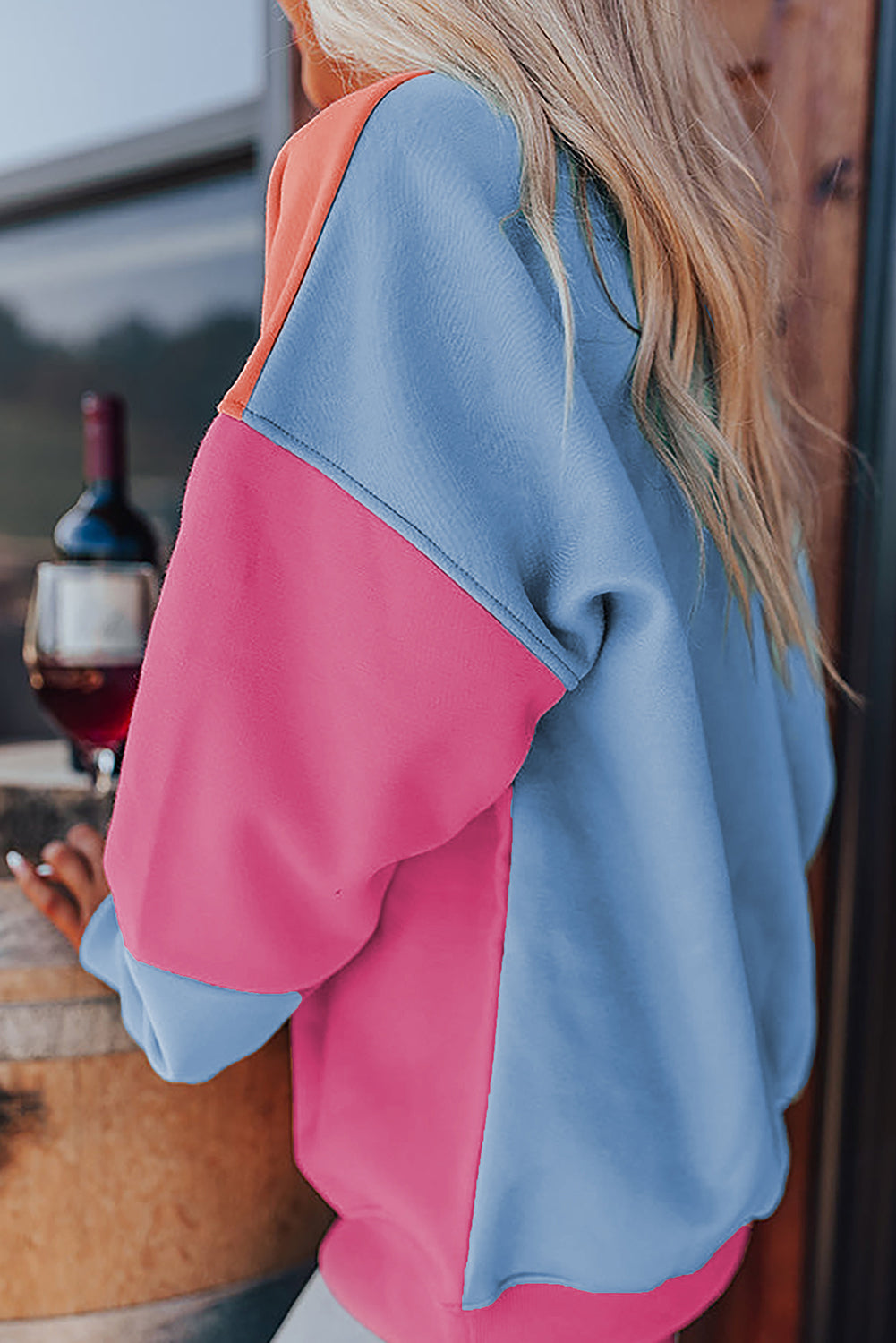 Colorblock Drop Shoulder Sweatshirt