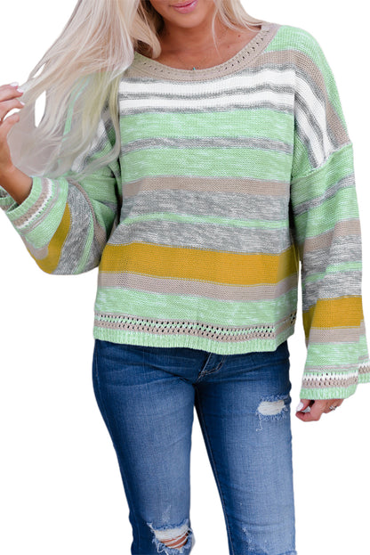 Stripe Bell Sleeve Sweater