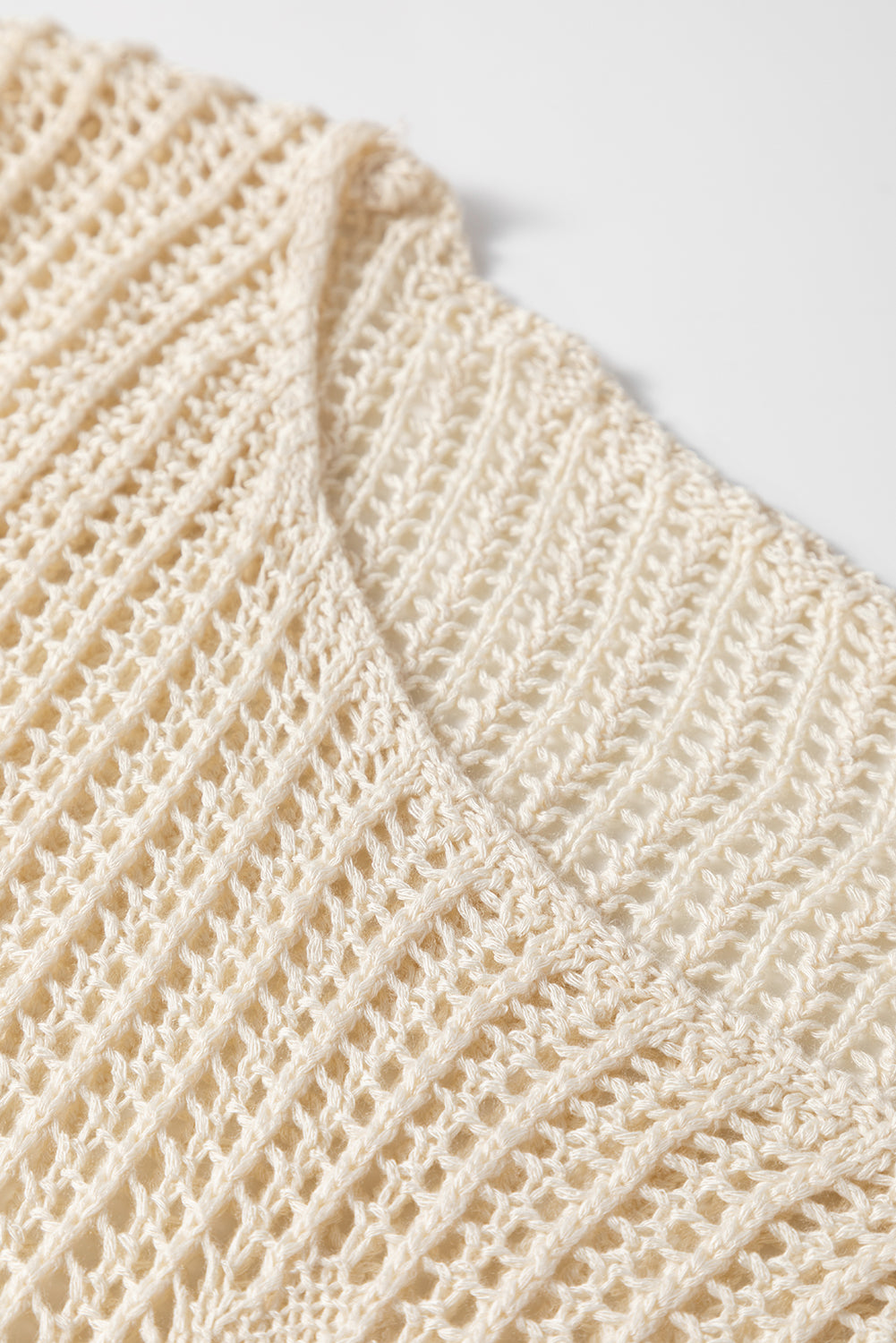 Plus Size Star Hollow-Out Knit Crewneck Sweater