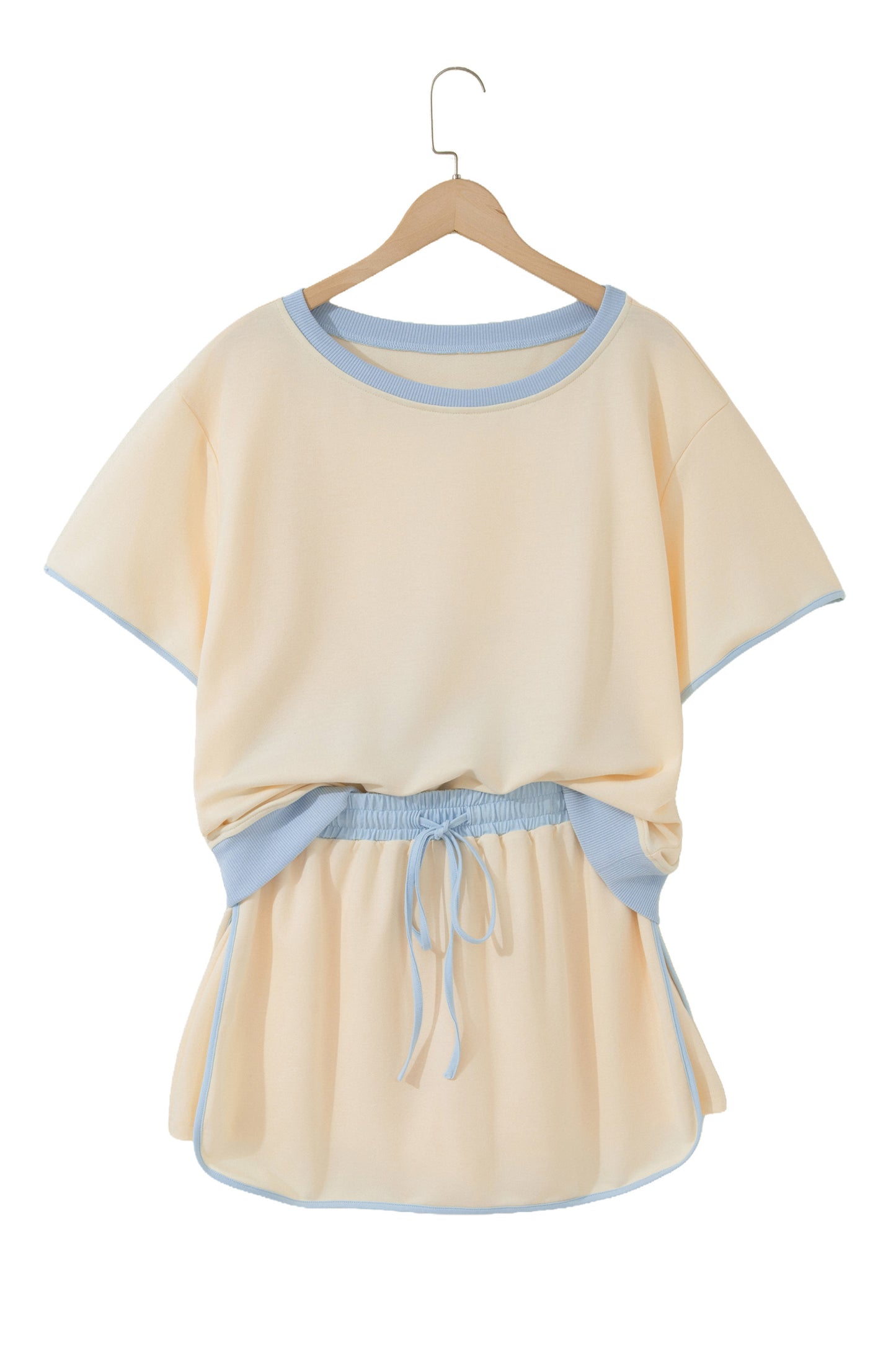 Colorblock Drop Shoulder T-Shirt & Skort Set