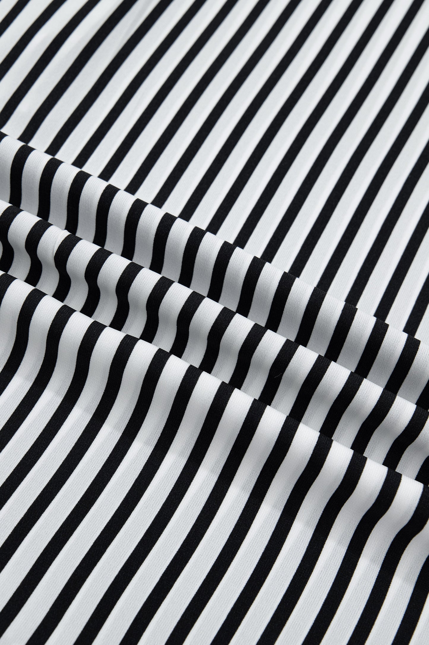 Stripe 3/4 Sleeve V-Neck Button Up Shirt