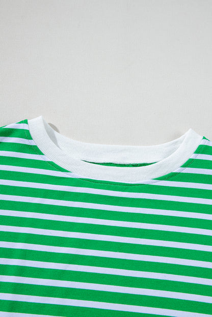 Stripe Cap Sleeve Tee and Shorts Set