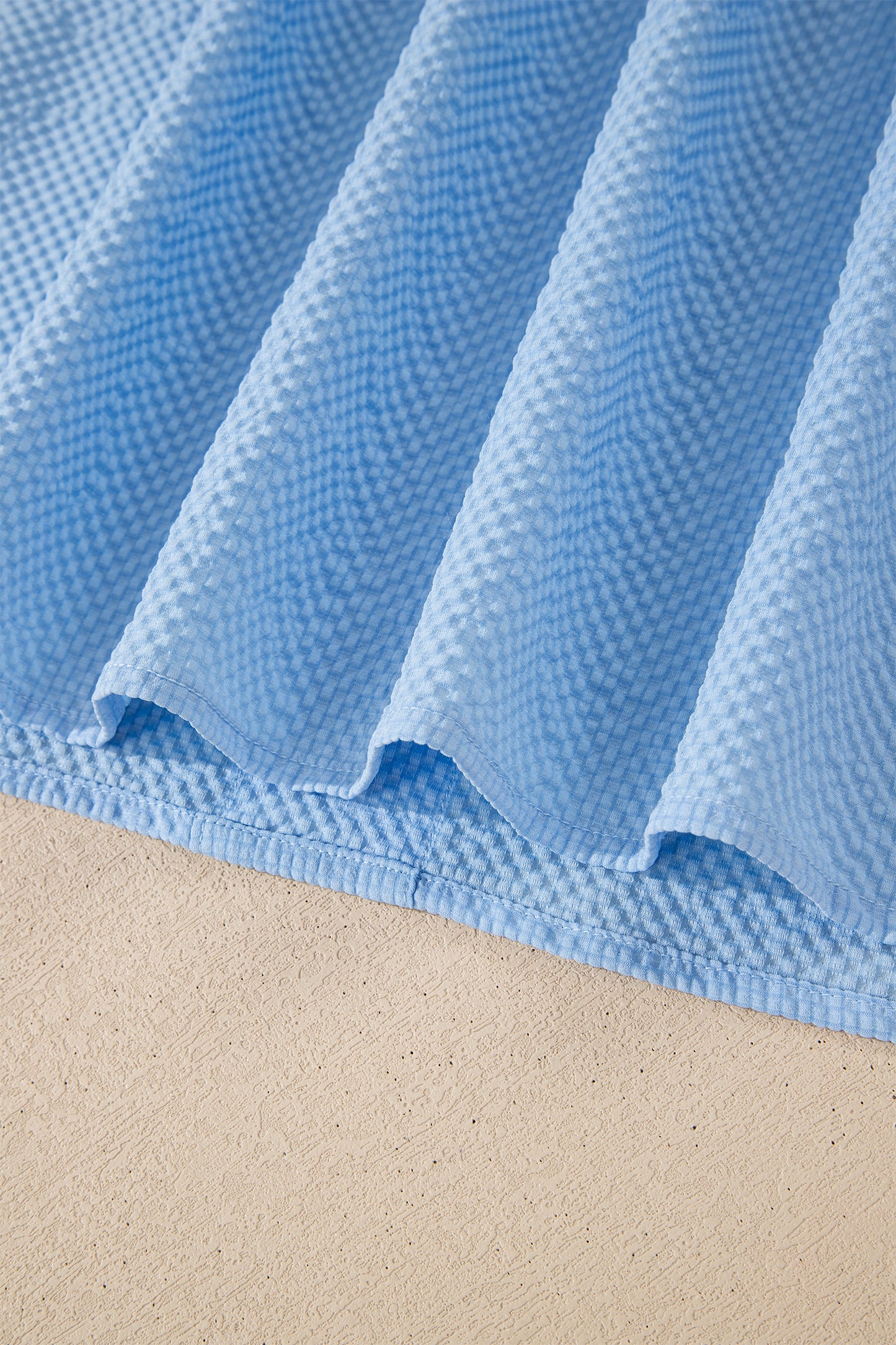 Flower Embroidered Puff Sleeve Split Neck Blouse