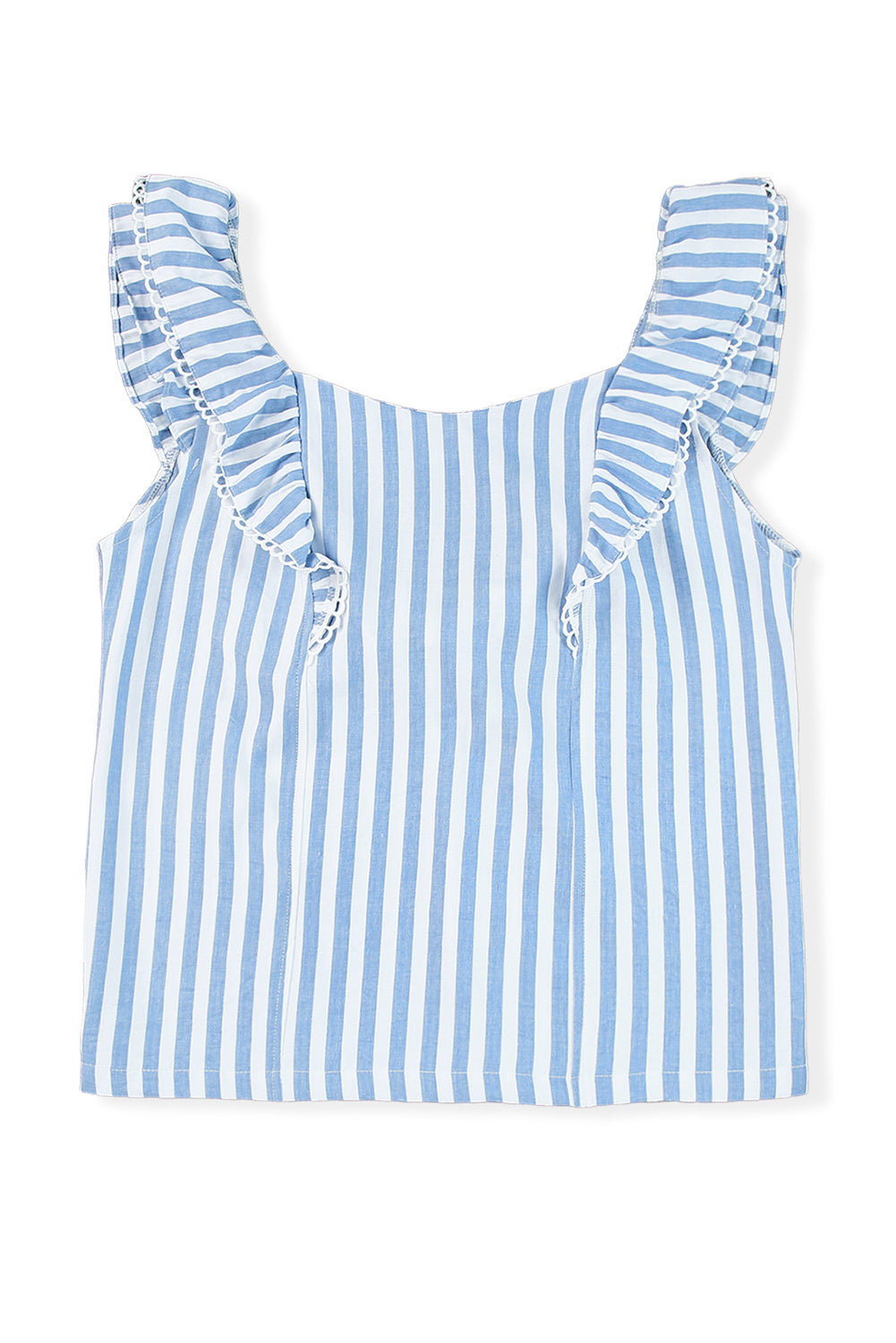 Stripe Ruffle Tie Back Top