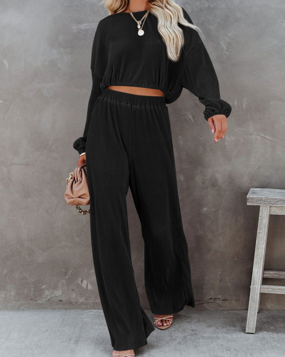 Corded Pullover and Pants Set