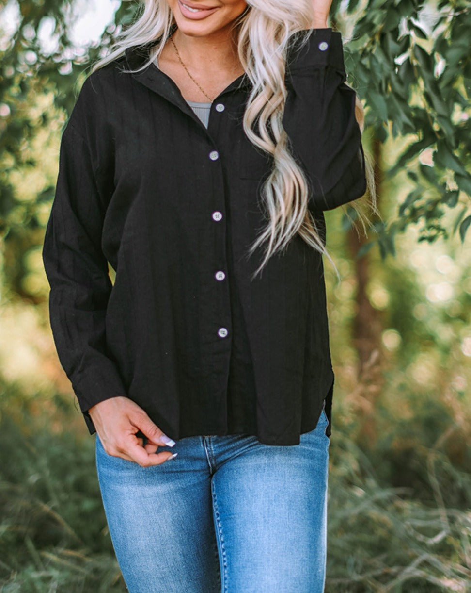 Stripe Buttoned Long Sleeve Shirt