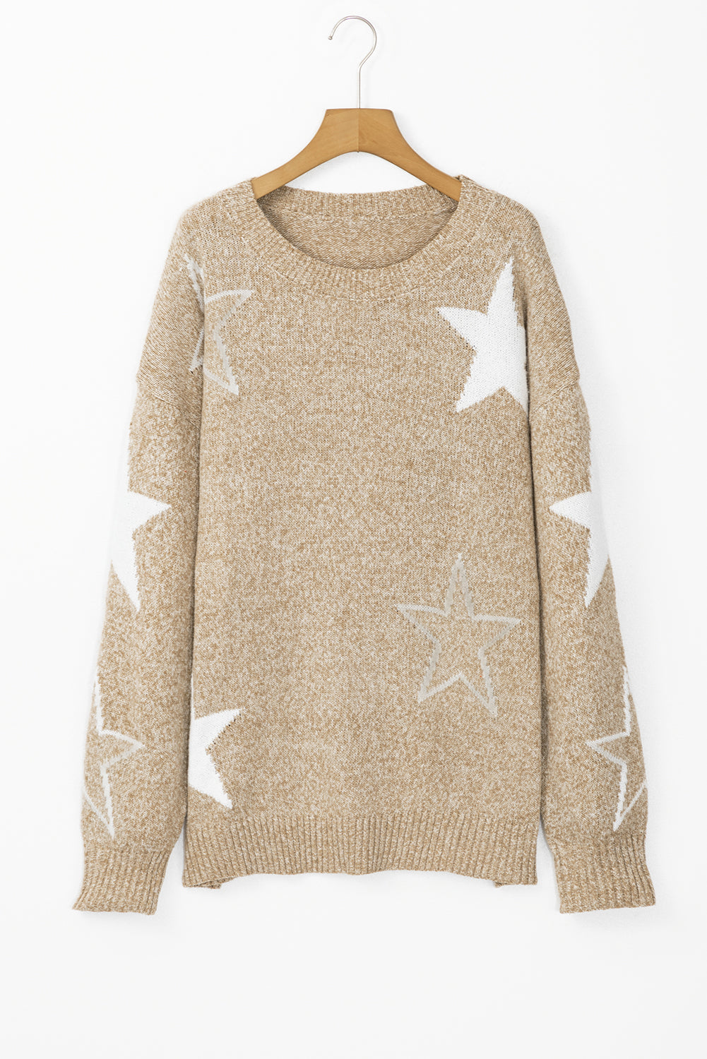 Plus Size Star Drop Shoulder Sweater