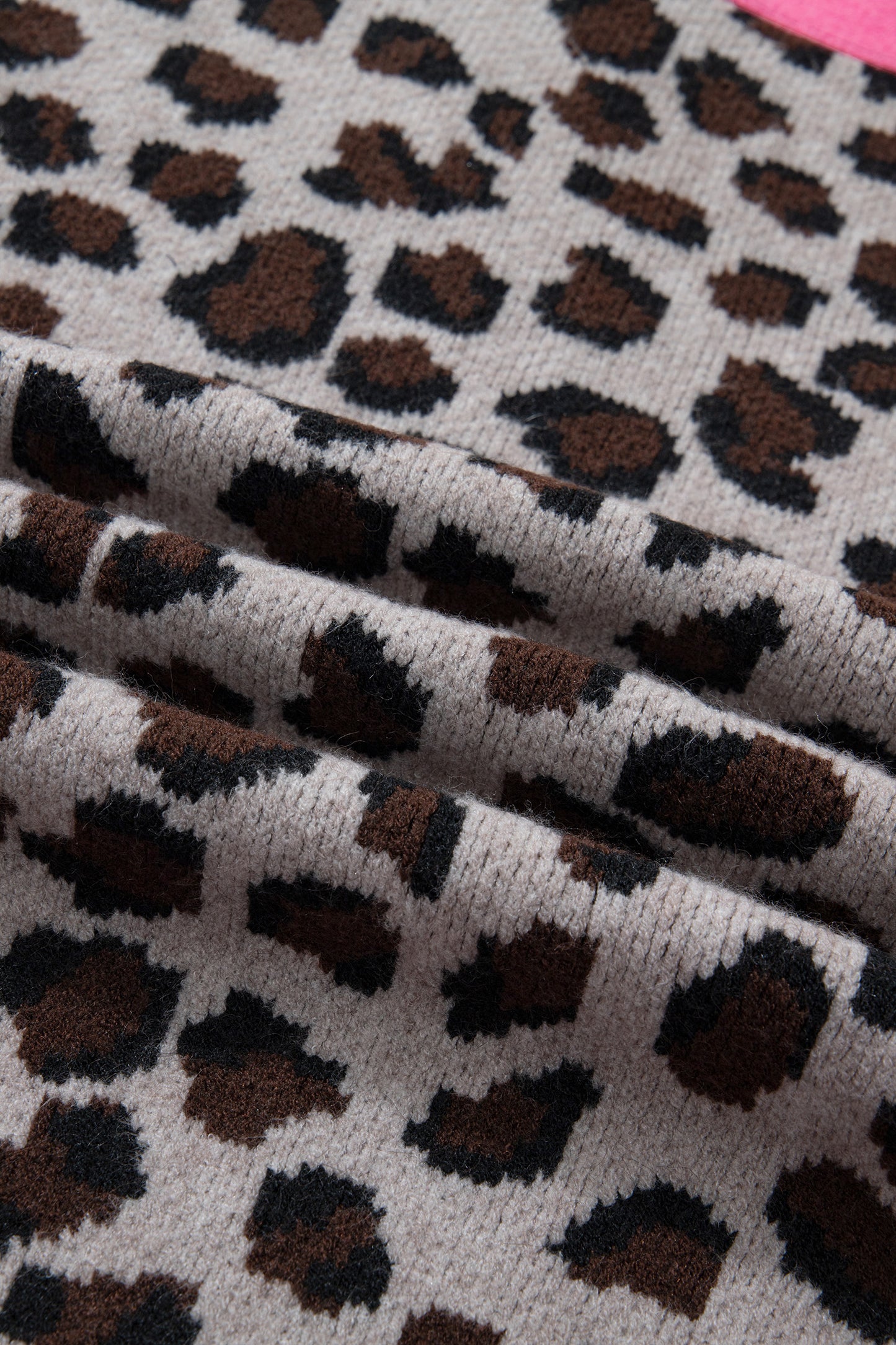 Leopard Colorblock Button Down Oversize Cardigan