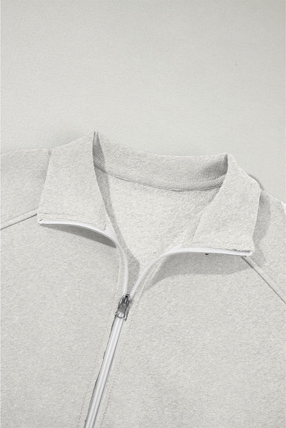 Solid Zip-Up Jacket and Drawstring Pants Set