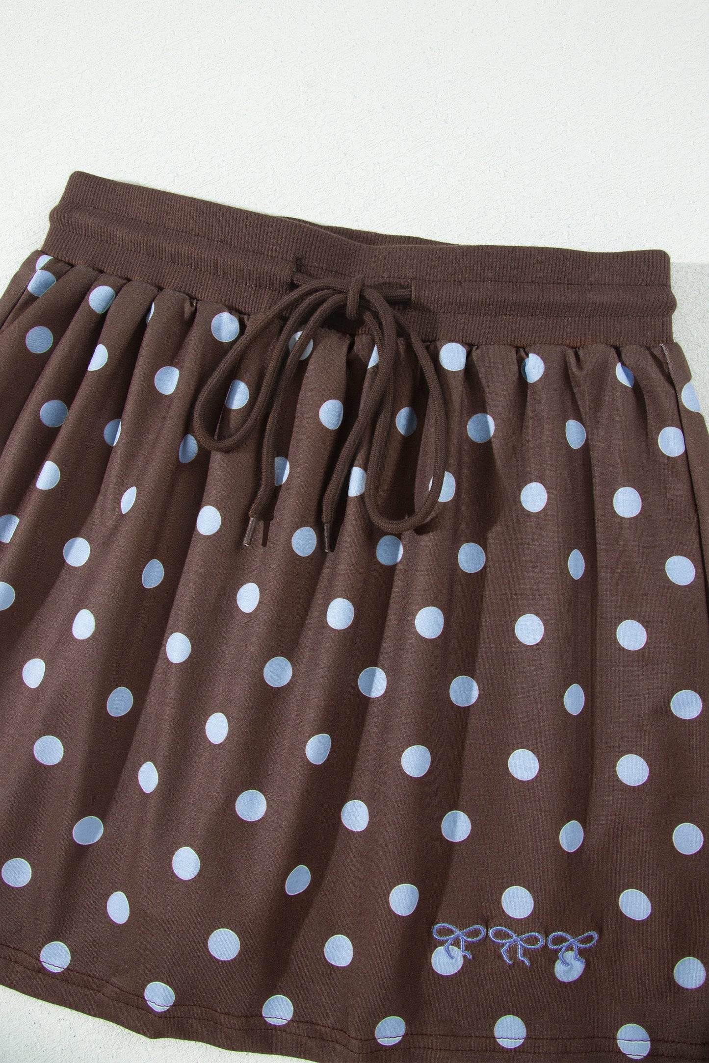 Polka Dot Long Sleeve Pullover & Bow Skort Set
