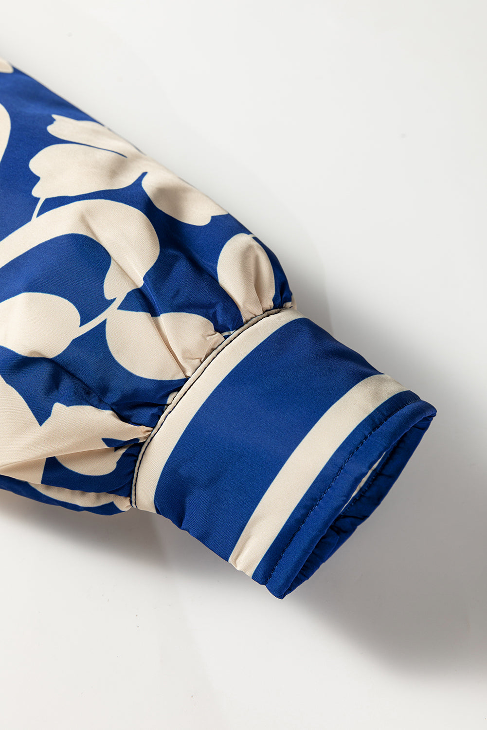 Floral Open Front Buttoned Cuff Jacket