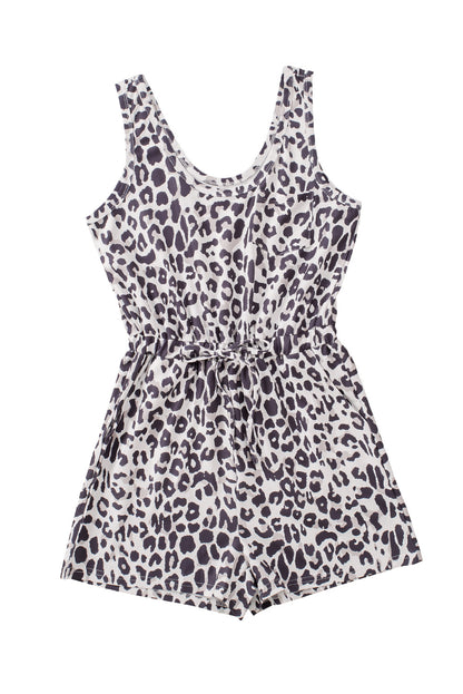 Leopard High Waist Sleeveless Romper