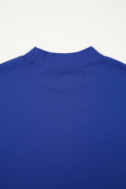 Oversized Solid Color High Neck Tee